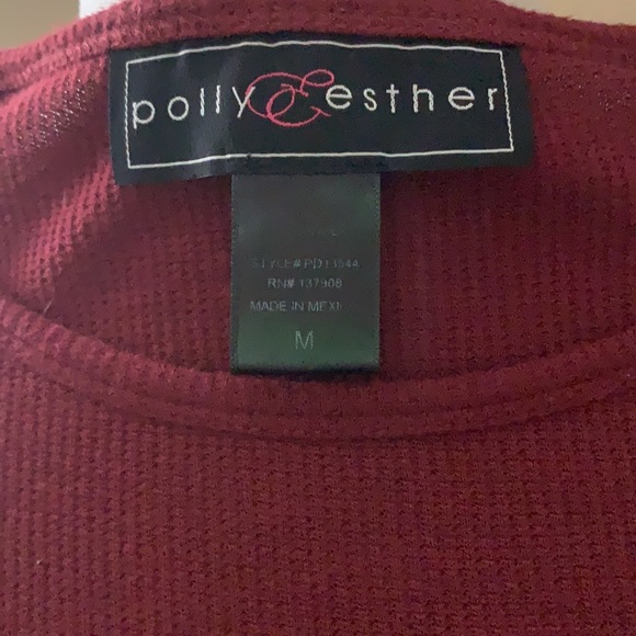 Burgundy waffle-knit lettuce edge mini dress - Picture 5 of 5